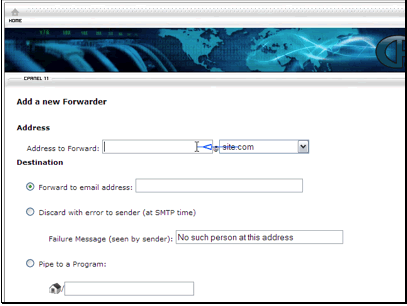 Enter the incoming email address. This will be the address people are sending email to.