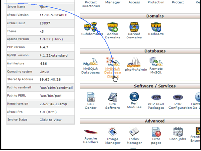 Begin by clicking the MySQL Database Wizard button.