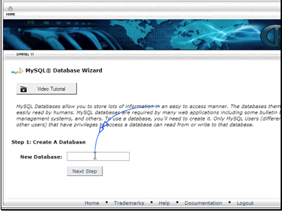 The first step is naming the database
