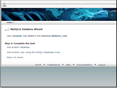 Our database has been created and is now ready for use.