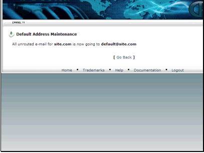 Our default email has been setup.