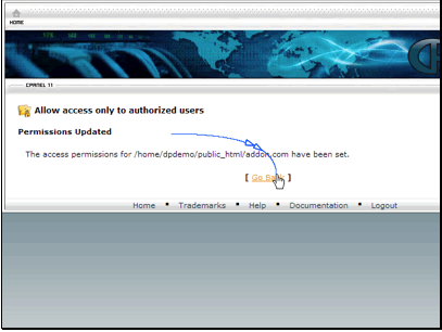 Password protection has been enabled. Now we need to go back and setup a user account.