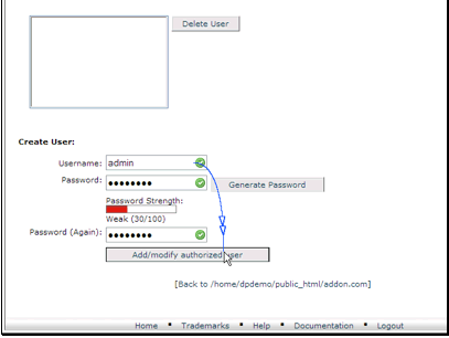 Then click Add/modify authorized user.