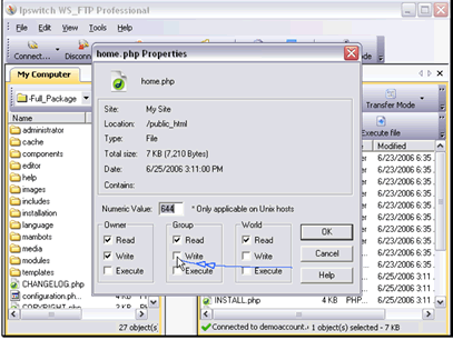 We want to make this script writable, so we will select those checkboxes
