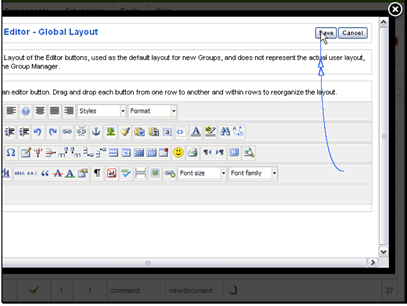 When you have the elements where you want them click the Save button.
