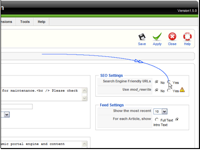 We want to set Search Engine Friendly URLs to Yes