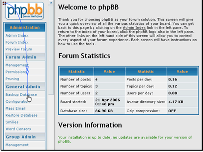 In this tutorial we will be backing up our database
Click on Backup Database