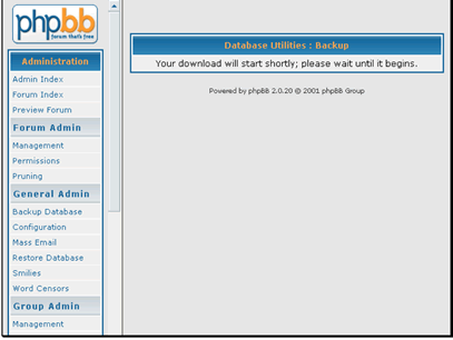 Your backup has now been created