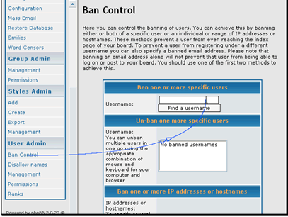 If you know the username you want to ban enter it here