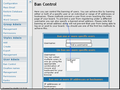 Click the username to unban. You can select multiple users by holding down Ctrl (Windows) or Cmd (Mac) while clicking