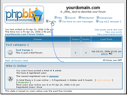 You are now logged in.
Click the Profile link to update your profile