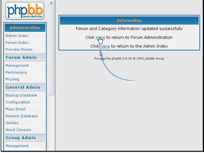 Let's go back to the forum administration