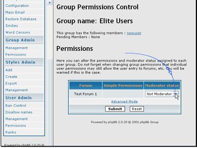 Let\'s make this group moderators of Test Forum 1