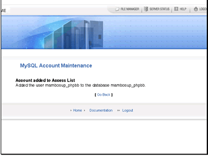 Our database and user have been setup. Now we need to run the phpBB installer.