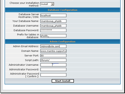 Now we will need to create a phpBB admin login