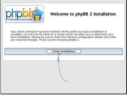 This screen shows you the install is complete. Click Finish Installation