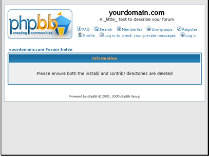 For security you need to remove these directories. Go back to your FTP client to delete them.