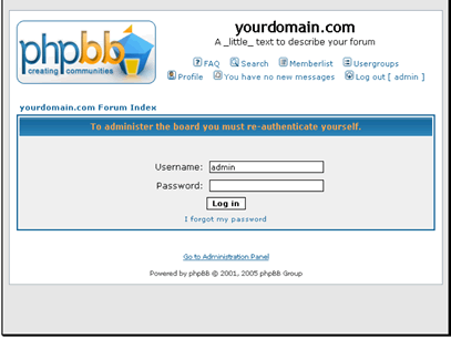 Once the admin login screen is shown the installation is complete
