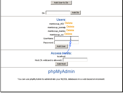 Enter a username and password and click Add User
