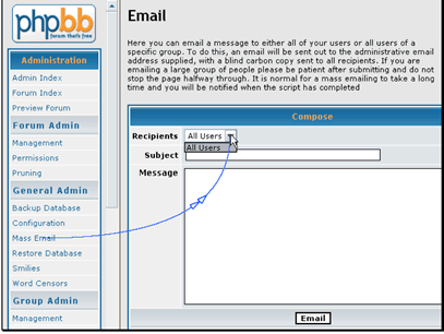 If you have created any groups you can select which group to send the email to