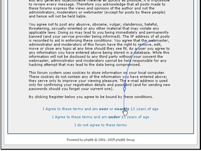 Make sure to read the registration terms
After you read the terms click the link that applies to you