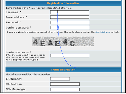 Enter your user information