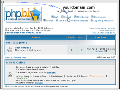 In this tutorial we will be searching the forum. This is useful for quickly finding information.
Most forums suggest you search before asking a question, as your question may have been answered already.
Begin by clicking on Search