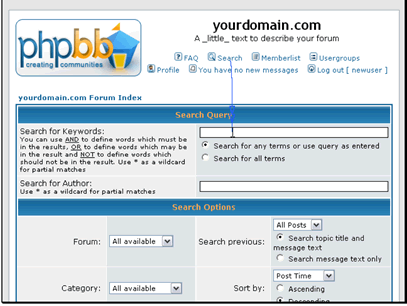 Enter the word or words you want to search for
You also have options on how you want to search, as well as who you want to search for.