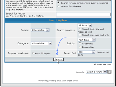 You also have several other options to modify your search
When you have your search ready click Search