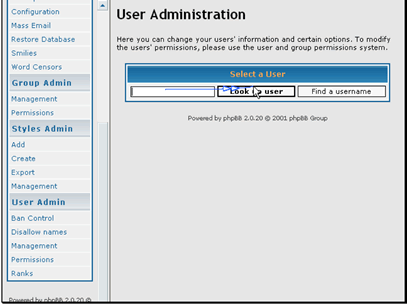 Click Look up user