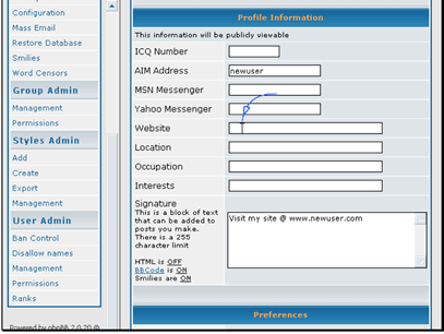 You can modify any of their standard user information