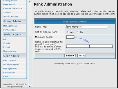If you have an image for the rank you enter the path here