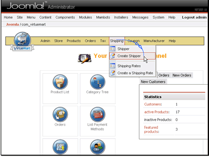 Navigate to Shipping >> Create Shipper
