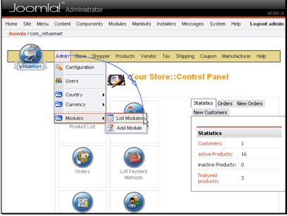 Navigate to Admin >> Modules >> List Modules