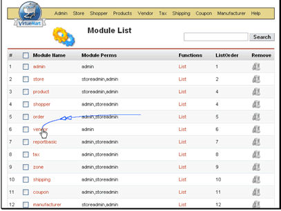 If you look at the menu bar, you will see that Vendor is one of the dropdowns. We will assume for this shop we won't be using vendors
Let's modify the Vendor modlue