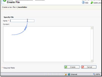 Enter a name and the contents of the file then click the Create button.