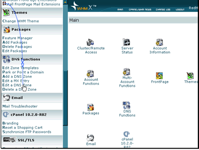In this tutorial we will be changing DNS settings for one of our domains.
Click Edit a DNS Zone
