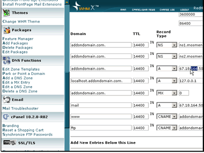 Enter the IP address for the new server.