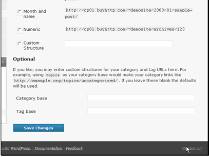 You can also set a base to use in the URLs for category and tag views.