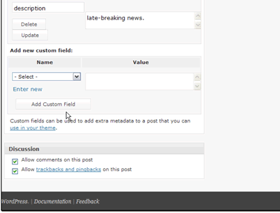 You can also set blog specific settings for commenting and trackbacks.