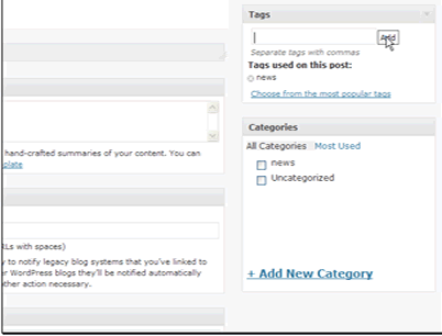 Then select a category (or multiple categories) to post your blog to.